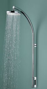 Prism Inline Vertical Shower Pole with Fixed Head Chrome Plated 