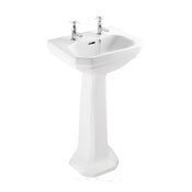 Twist 2 Tap Hole Cloakroom Basin White